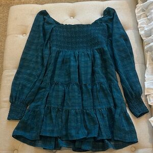 Urban Outfitters Teal Long Sleeve Dress